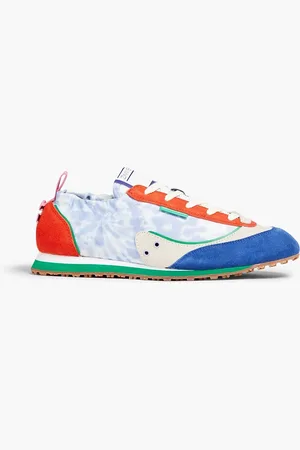 ZIMMERMANN Tie-dyed twill and suede sneakers - - EU 38