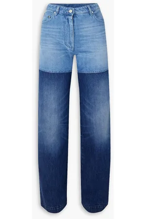 Peter Do Patchwork High-rise Straight Jeans in Blue