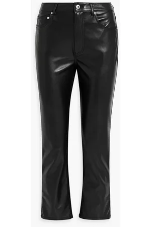 Matilda Slouchy Low Rise Faux Leather Pant - Black - MESHKI U.S