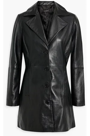 MUUBAA Glossed croc-effect leather trench coat