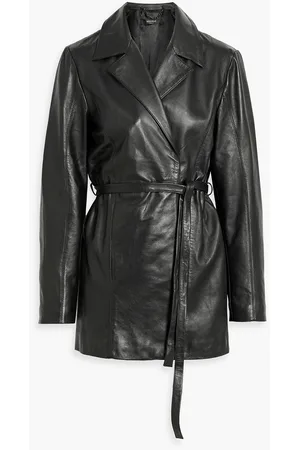 MUUBAA Glossed croc-effect leather trench coat