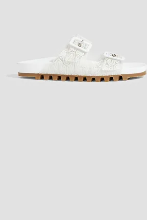 Missoni Buckled metallic crochet-knit and PVC sandals - - EU 40