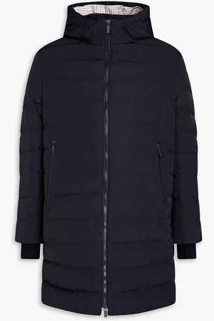 Thom Browne Quilted striped shell hooded down parka - Blue - 3