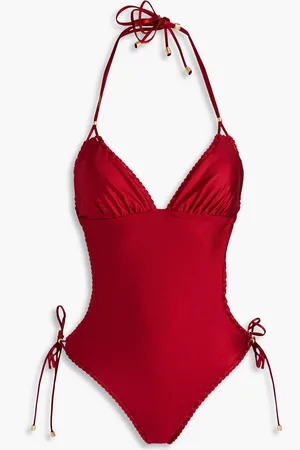 ZIMMERMANN Cutout halterneck swimsuit - Red - 0