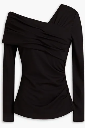 Diane von Furstenberg Dolores one-shoulder ruched jersey top - - XXS