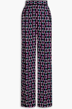Diane von Furstenberg Brianna printed crepe wide-leg pants - - US 10