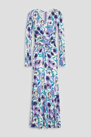 Hope & Ivy Maternity Avery floral print satin maxi dress in lilac