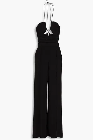 Simkhai Gala cutout pleated crepe halterneck wide-leg jumpsuit - - US 10
