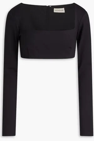 Nicholas Cropped stretch-jersey top - - US 2
