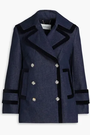 ZIMMERMANN Double-breasted embellished denim jacket - Blue - 00