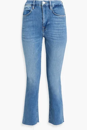 Frame Le Super High cropped high-rise straight-leg jeans - Blue - 23