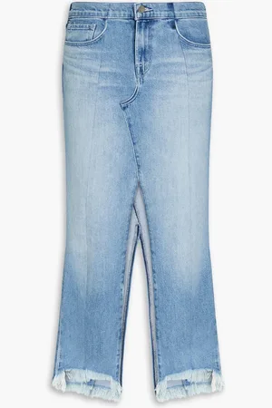 E.L.V. Denim The Reworked frayed denim midi skirt - Blue - 26