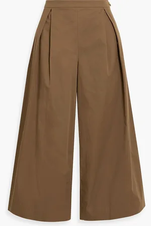 Vince Pleated cotton-poplin culottes - - US 2