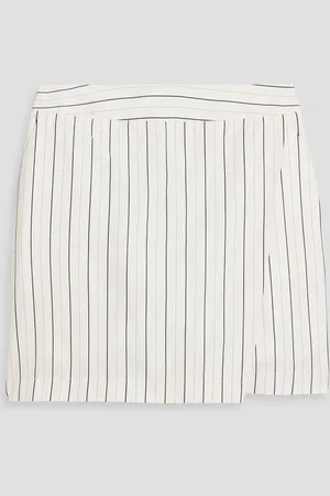 Palmer//Harding stripe-print skirt-overlay shorts - Neutrals