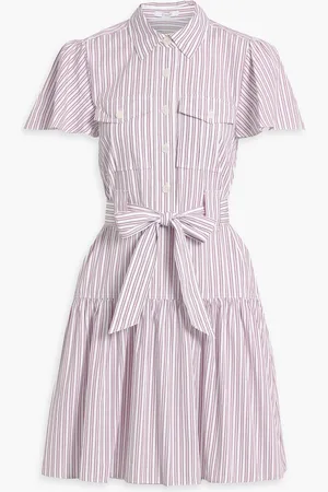 Derek Lam Luma striped cotton-poplin mini shirt dress - - US 12