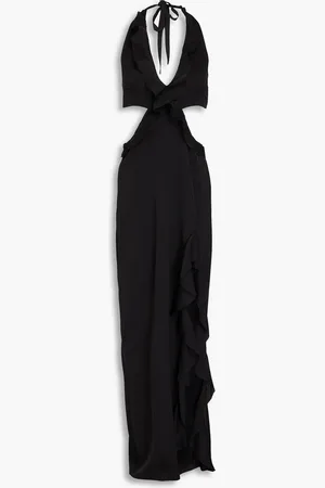 Nicholas Cutout silk-blend crepe de chine halterneck maxi dress - - US 6