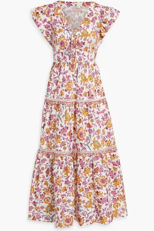Derek Lam Beatrice printed cotton-blend poplin midi dress - Yellow - US 0