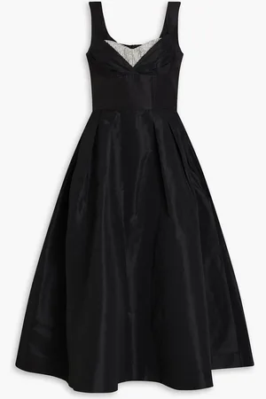 Rebecca Vallance Homecoming crystal-embellished pleated taffeta midi dress - - UK 8