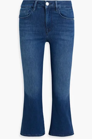 Frame Le Pixie Crop Mini Boot cropped high-rise bootcut jeans - Blue - 26