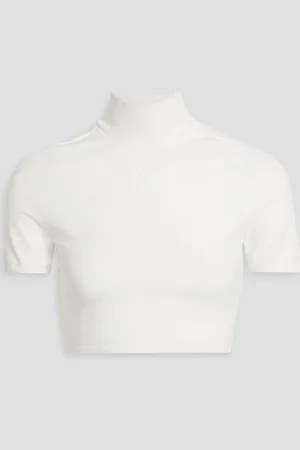 Alexander Wang Cropped stretch-knit turtleneck top - - XS