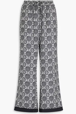Solid The Dani printed satin wide-leg pants - - M