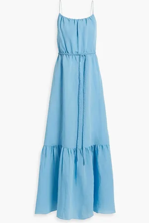 ALICE+OLIVIA Alice Olivia - Jayda ruffled Lyocell-blend voile maxi dress - Blue - US 0