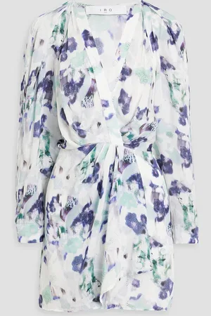 IRO Odine pleated wrap-effect chiffon mini dress - - FR 38