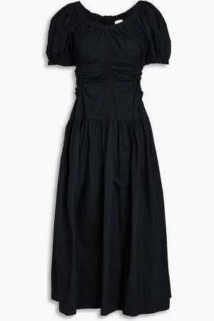 ULLA JOHNSON Golda cutout cotton-poplin midi dress - - US 2