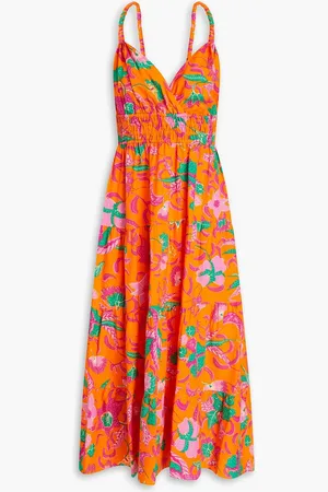 Derek Lam Cecelia tiered printed linen-blend midi dress - - US 4