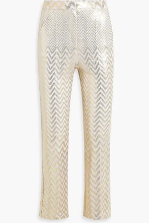 Missoni Metallic cotton-blend straight-leg pants - Metallic - IT 38