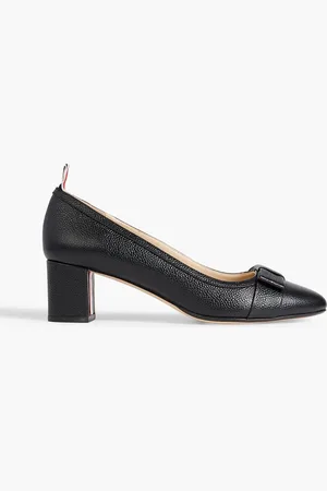 Thom Browne Bow-detailed pebbled-leather pumps - - EU 39.5