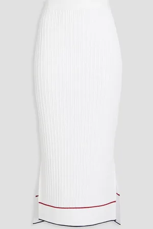 Thom Browne Striped cable-knit midi skirt - - IT 38