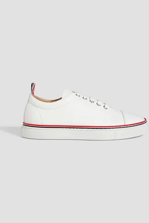 Thom Browne Smooth and pebbled-leather sneakers - - EU 35
