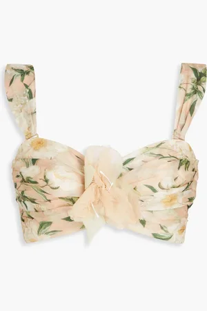 ZIMMERMANN Floral-print linen and silk-blend bra top - - 00