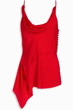 Nicholas Chiffon-paneled silk-blend satin top - - US 0