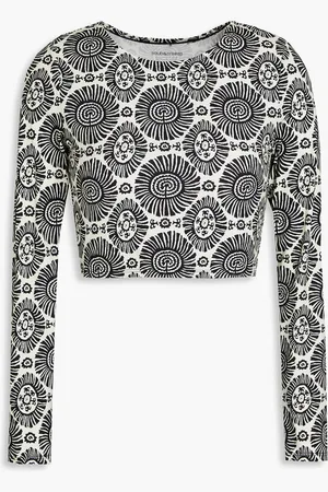 Solid The Beya cropped printed rash guard - - L