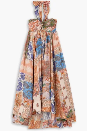 ZIMMERMANN Devi pleated paisley-print silk halterneck midi dress - - 00