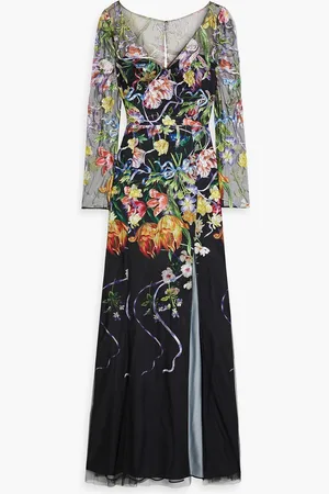 Marchesa Notte Embroidered tulle gown - - US 4