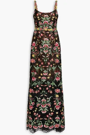 Marchesa Notte Embroidered macramé lace gown - - US 16