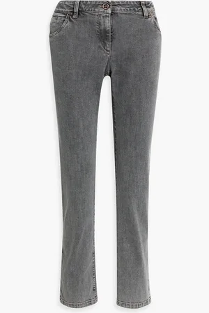 Brunello Cucinelli Bead-embellished mid-rise skinny jeans - - IT 50