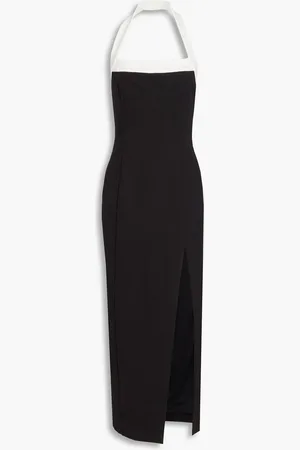 Nicholas Two-tone ponte halterneck midi dress - - S