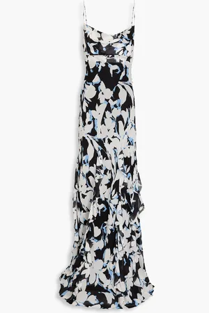 Nicholas Ruffled printed silk-georgette gown - - US 6