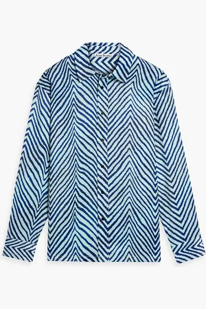 Acne Studios Printed satin-crepe shirt - Blue - IT 50
