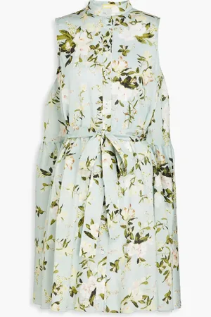Erdem Soleil floral-print cotton-poplin mini dress - Green - UK 16