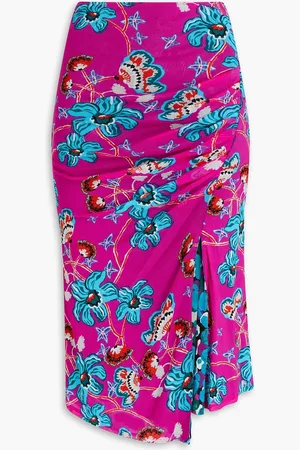 Diane von Furstenberg Dariella reversible floral-print stretch-mesh skirt - Purple - S