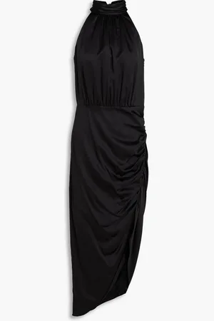 VERONICA BEARD Gabriella asymmetric silk-blend satin halterneck midi dress - - US 0