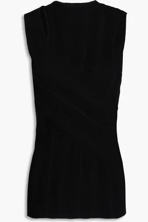 Diane von Furstenberg Artemesia cutout ribbed-knit top - - S