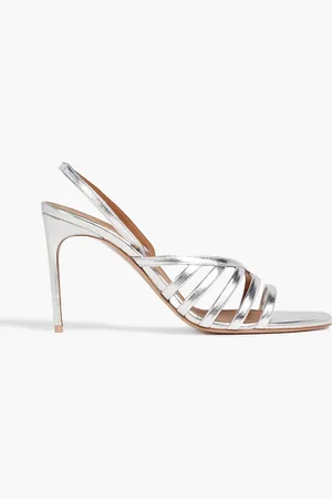 MALONE SOULIERS Ama 90 metallic leather slingback sandals - Metallic - EU 39