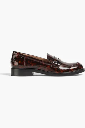 Sam Edelman Colin tortoiseshell faux patent-leather loafers - - US 5