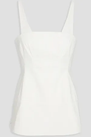 tibi Stretch-cotton peplum top - - US 6